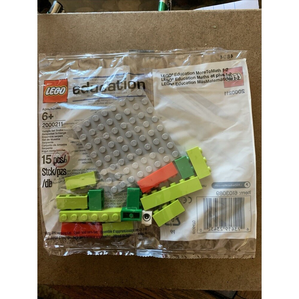 NEW - LEGO Education MoreToMath Snake 15 Pieces Stocking Stuffer B-Day Gift bag